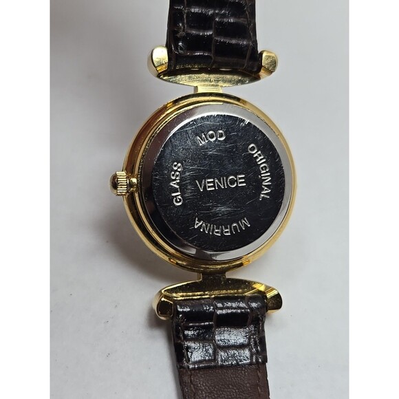 Venice Murano Millefiori Glass Border Womens Quartz Watch Leather New Battery - Picture 12 of 12